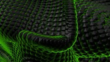 Green Black Abstract Waves Background