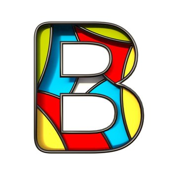 Multi color layers font Letter B 3D