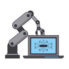 artifical intelligence icons concept cartoon