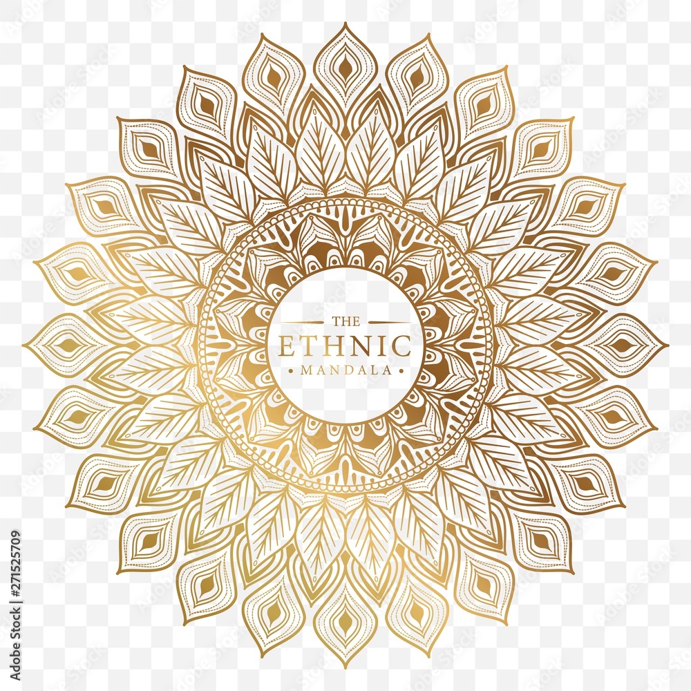 Elegant ornamental mandala background design with gold color Stock Vector |  Adobe Stock, image size:1000x1000