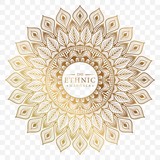 Fototapeta  - Elegant ornamental mandala background design with gold color 