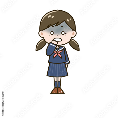 ショックを受ける女の子 ポーズ イラスト Stock Illustration Adobe Stock