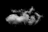 Fototapeta Łazienka - White cloud isolated over a black background realistic cloud.