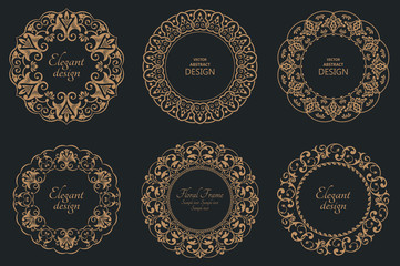 Wall Mural - Set of circular baroque patterns