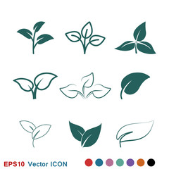 Canvas Print - Leaf icon. Element ecology bio organic, logo, illustration, vector sign symbol for design