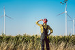 © Kzenon - Farmer woman has invested not only in land but also wind energy