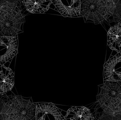 Wall Mural - white frame from spider webs group