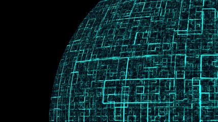 Poster - Global technology sphere is in the space, symbol of global communication, 3d rendering computer generated background
