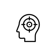 Poster - human, brain, focus icon. Simple thin line, outline vector of Mind process icons for UI and UX, website or mobile application