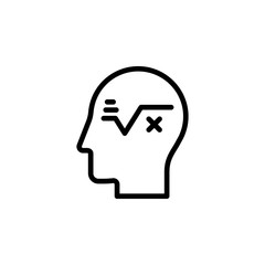 Poster - human, brain, logical, thinking icon. Simple thin line, outline vector of Mind process icons for UI and UX, website or mobile application