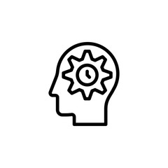 Poster - human, brain, management, time icon. Simple thin line, outline vector of Mind process icons for UI and UX, website or mobile application