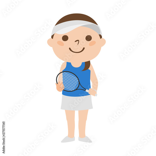 女の子のイラスト テニスラケットを持った テニスのユニフォームを着た若い女の子 Buy This Stock Vector And Explore Similar Vectors At Adobe Stock Adobe Stock