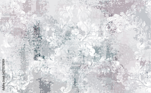 Baroque texture pattern Vector. Floral ornament decoration. Victorian engrave...