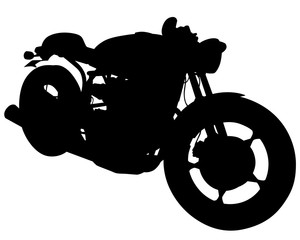 Wall Mural - Retro sports motorcycle one white background