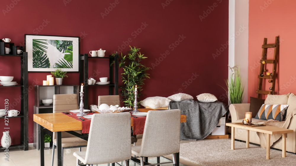 Stylish interior of dining room