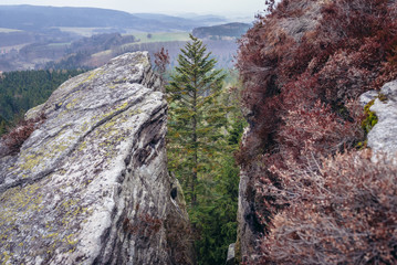 Sticker - Mount Ostas reserve in Table Mountains, part of Broumovsko Protected Landscape Area in Czech Republic