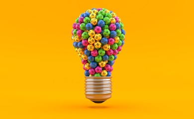 Canvas Print - Lottery balls in light bulb shape