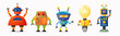 Set of cute vector robot characters for kids