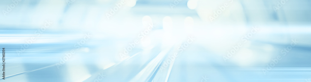 Obraz na płótnie blurred background metro escalator / light blue background movement city infrastructure subway w salonie