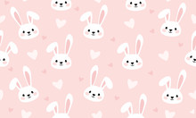 Bunny Cartoon Print For Kids Seamless Texture