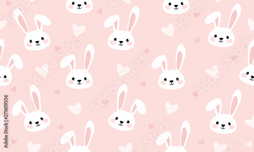Bunny cartoon print for kids seamless texture