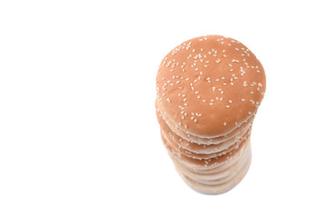 Burger bun isolated on white background