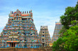 Beautiful Gopuras in the Hindu Jambukeswarar Temple in Trichy (Tiruchirappalli, Tiruchy), Tamil Nadu, South India