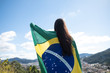 Woman with brazilian flag, independence day