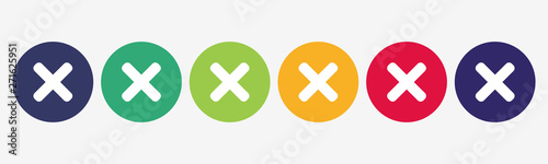 Fotografía Delete cross icon - colorful button. Interface sign.