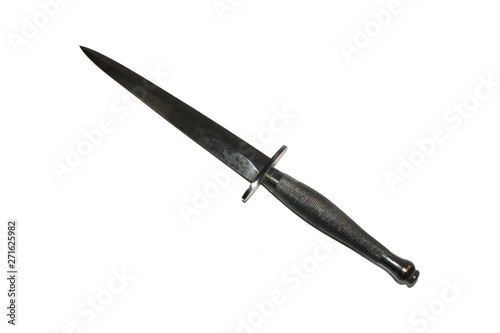 Fotografía Antique Vintage Knife Dagger Iron on White Background