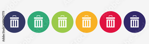Fotomural Trash bin delete icon. Interface icons collection.