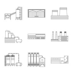 Vector illustration of manufacturing and company logo. Collection of manufacturing and structure stock vector illustration.