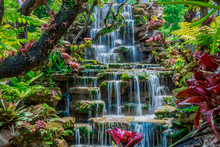 Beautiful Waterfall Background, Summer Thailand, Asian
