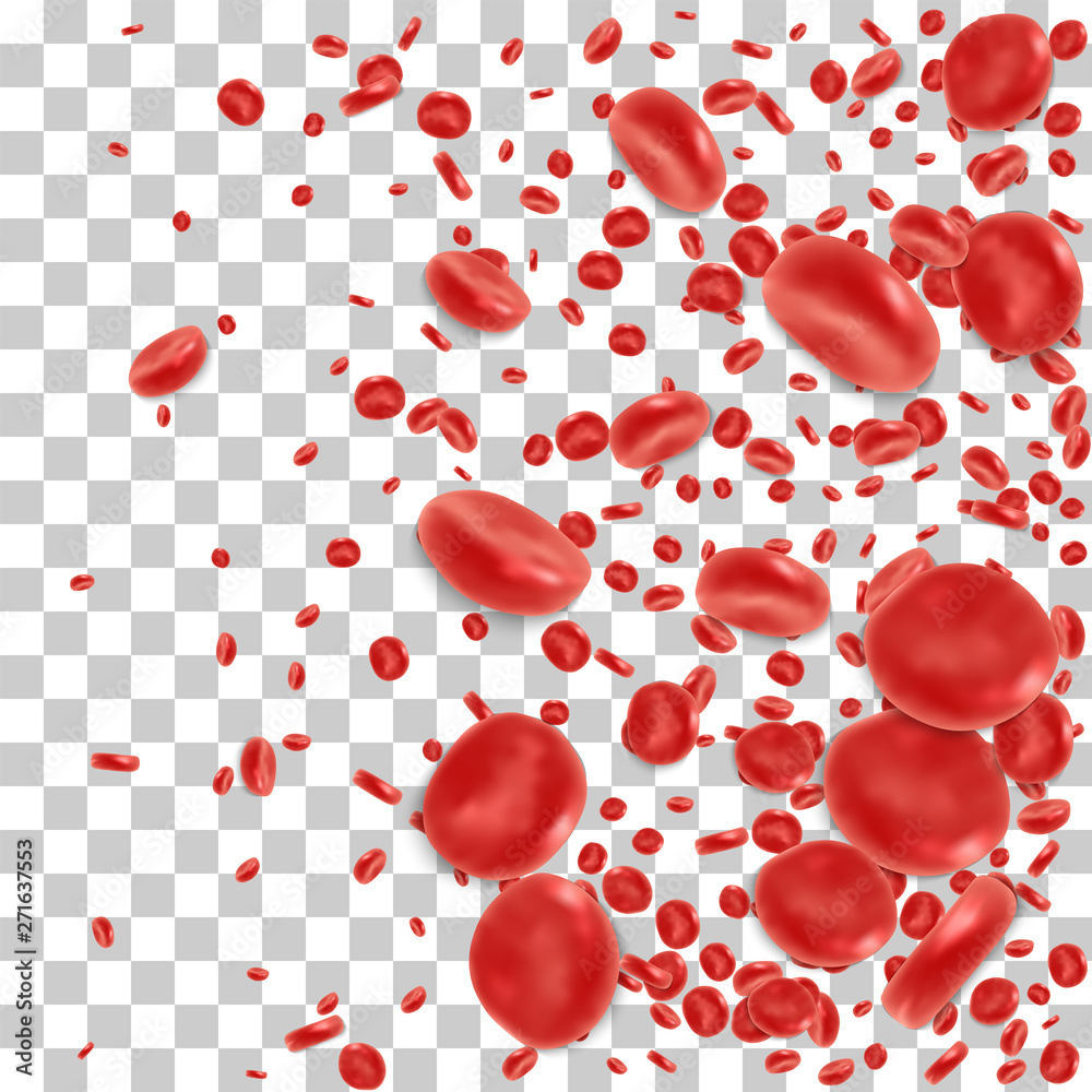 Red blood cell flowing in vein or artery. Vector illustration on ...