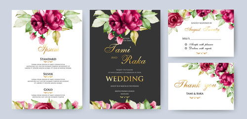 elegant watercolor floral wedding card template