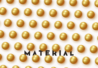 Poster - golden realistic ball spheres, abstract background with 3d elements. pattern circular geometric obje