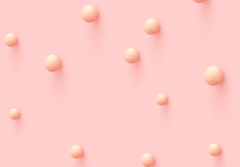 Poster - pink background with decorative 3d sphere balls.