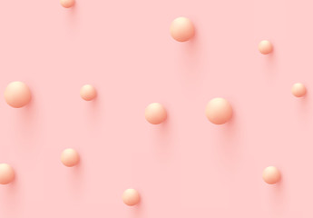 Poster - pink background with decorative 3d sphere balls