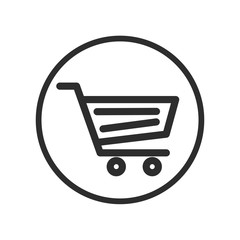 Poster - Shopping Cart icon vector logo design template. Flat icon shopping cart symbol illustration