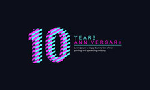 10 Year Anniversary Vector Template Design Illustration