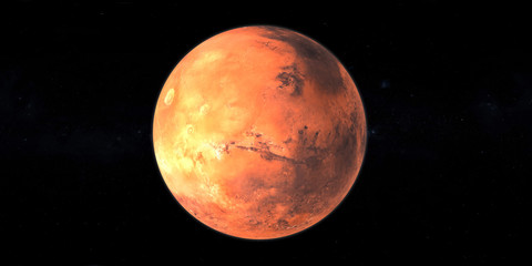 Mars planet red black background