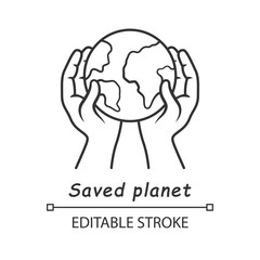 Sticker - Saved planet linear icon