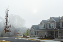 An Extremely Foggy Day In A Neighborhood