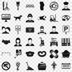 Poster - Office icons set. Simple style of 36 office vector icons for web for any design
