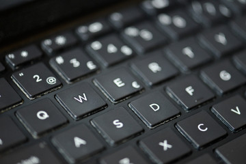 Close up of QWERTY keyboard