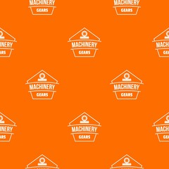 Canvas Print - Machinery pattern vector orange for any web design best