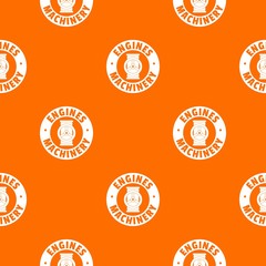 Poster - Automation machinery pattern vector orange for any web design best