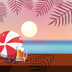 Poster - summer time holiday vector illustratio