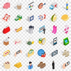 Poster - Operator icons set. Isometric style of 36 operator vector icons for web for any design