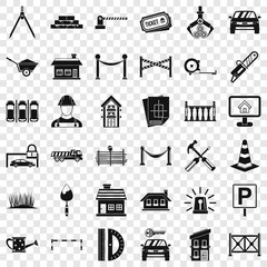 Aufkleber - Barrier icons set. Simple style of 36 barrier vector icons for web for any design